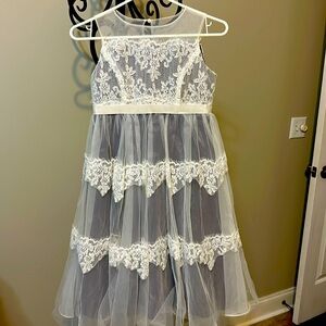 Like New Plum and White Lace Gown